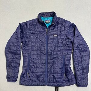 Patagonia Nano Puff Jacket Womens Large Purple Quilted PrimaLoft Full Zip 84216